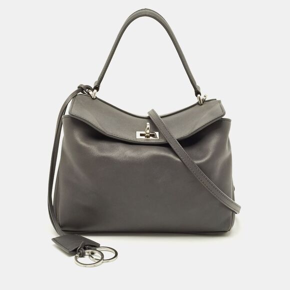 Balenciaga Handbags - Balenciaga Rodeo Mini Grey Leather Top Handle Bag